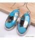 Boucles d'oreilles ovales Turquoise Mohave sur Pyrite Bijoux en Turquoise BK113