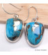 Boucles d'oreilles semi-ovales Turquoise sur Pyrite Bijoux en Turquoise BK113.2