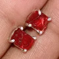 Clous d'oreilles en Grenat brut - Bijoux en Grenat