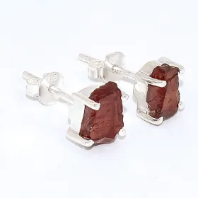 Clous d'oreilles en Grenat brut - Bijoux en Grenat