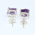 Boucles d'oreilles clous en Améthyste brute - Bijoux en Améthyste