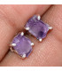 Boucles d'oreilles clous en Améthyste brute Bijoux en Améthyste BK115