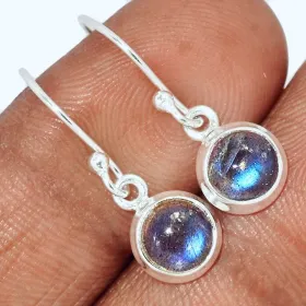 Boucles d'oreilles pendantes en Labradorite bleue - Bijoux en Labradorite
