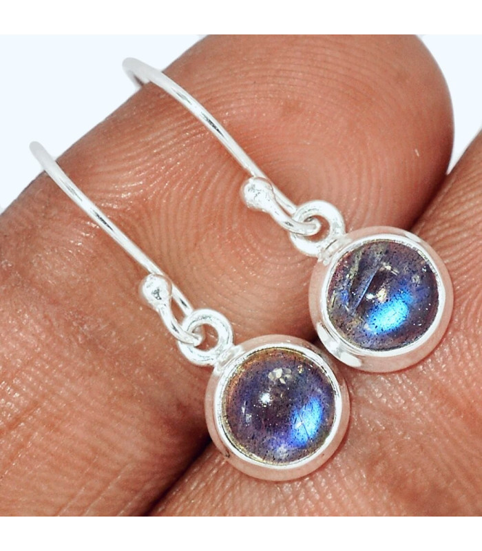 Boucles d'oreilles pendantes en Labradorite bleue Bijoux en Labradorite BK116