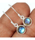 Boucles d'oreilles rondes en Labradorite bleue Bijoux en Labradorite BK116.1