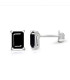 Boucles d'oreilles puces rectangulaires en Spinelle noire Boucles d'oreilles en pierres BK117