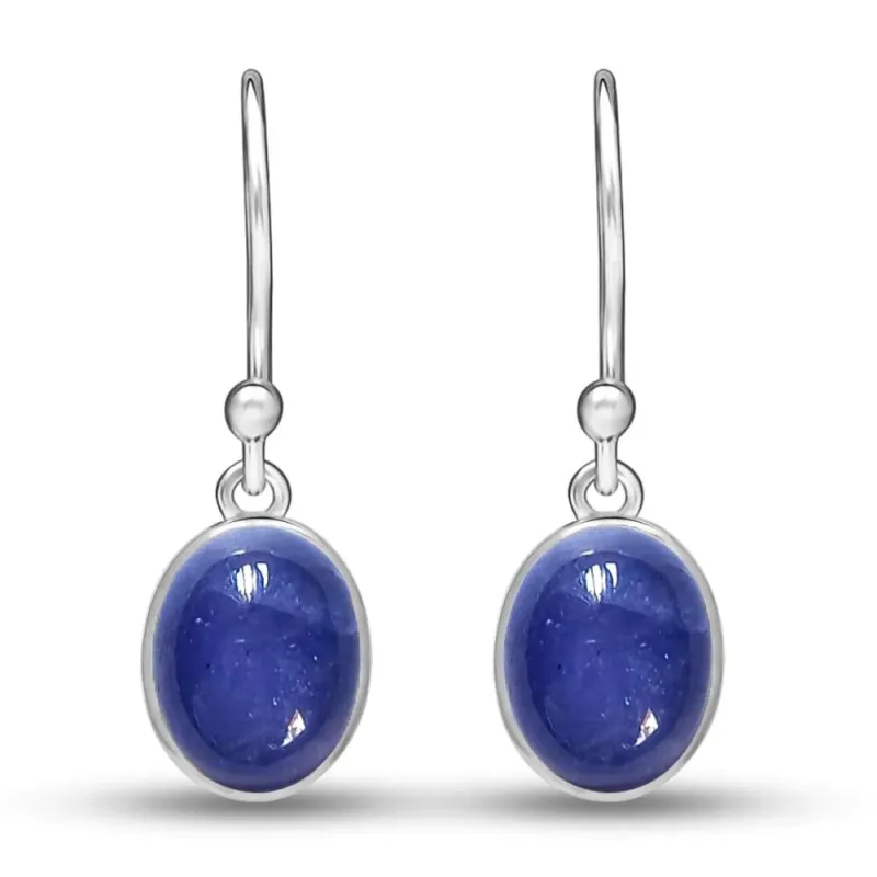 Boucles d'oreilles en Tanzanite cabochon - Bijoux en Tanzanite
