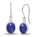 Boucles d'oreilles en Tanzanite cabochon - Bijoux en Tanzanite