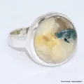 Bague ronde en Tourmaline indigo sur Quartz fumé taille 55 - Bijoux en Tourmaline Indigo
