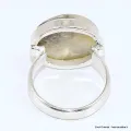 Bague ronde en Tourmaline indigo sur Quartz fumé taille 55 - Bijoux en Tourmaline Indigo