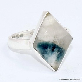 Bague losange en Tourmaline indigo sur Quartz fumé taille 59/60 Bijoux en Tourmaline Indigo BK119.2