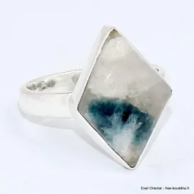 Bague losange en Tourmaline indigo sur Quartz fumé taille 59/60 - Bijoux en Tourmaline Indigo