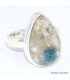 Bague Tourmaline indigo sur Quartz fumé forme goutte taille 55 Bijoux en Tourmaline Indigo BK119.4