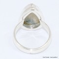 Bague Tourmaline indigo sur Quartz fumé forme goutte taille 55 Bijoux en Tourmaline Indigo BK119.4