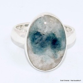 Bague Tourmaline indigo sur Quartz ovale taille 55/56 Bijoux en Tourmaline Indigo BK119.5