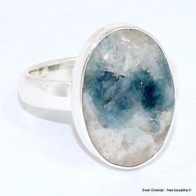 Bague Tourmaline indigo sur Quartz ovale taille 56 