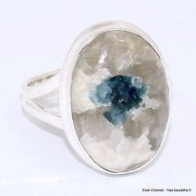 Bague Tourmaline bleu indigo 2 anneaux taille 59/60 Bijoux en Tourmaline Indigo BK119.6