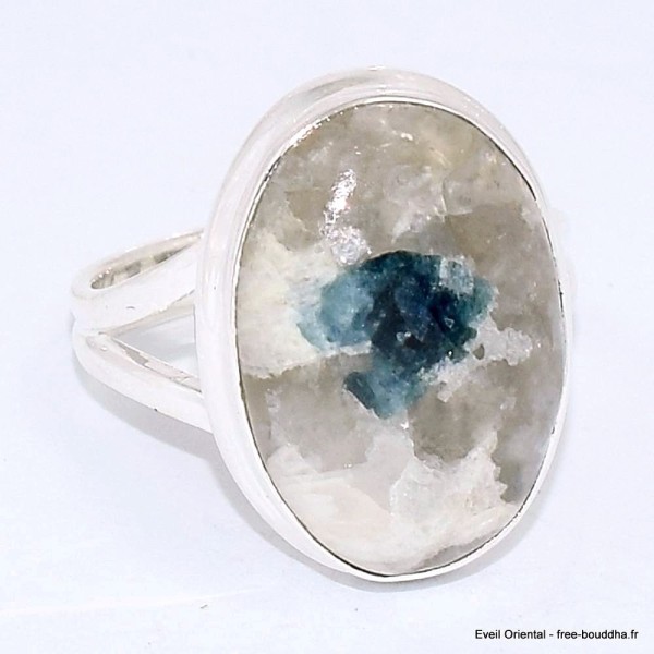 Bague Tourmaline bleu indigo 2 anneaux taille 59/60 Bijoux en Tourmaline Indigo BK119.6