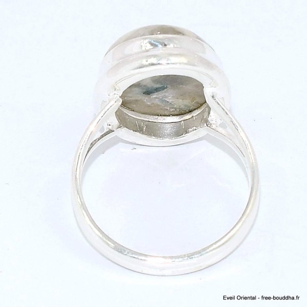 Bague Tourmaline bleu indigo 2 anneaux taille 59/60 Bijoux en Tourmaline Indigo BK119.6