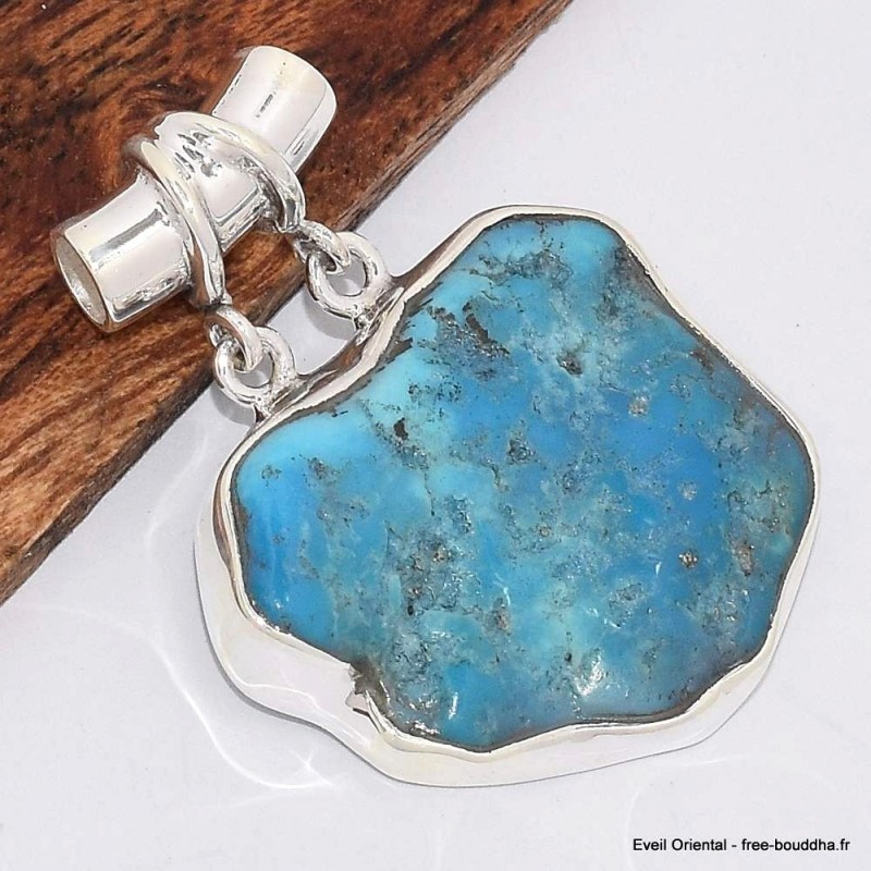 Pendentif en Turquoise Kingman bélière tube 