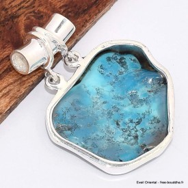 Pendentif en Turquoise Kingman bélière tube Pendentifs pierres naturelles BK9.8