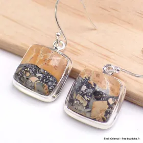 Boucles d'oreilles carrées en Jaspe Maligano