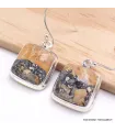 Boucles d'oreilles carrées en Jaspe Maligano - Bijoux en Jaspe Maligano