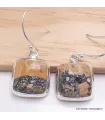 Boucles d'oreilles carrées en Jaspe Maligano - Bijoux en Jaspe Maligano