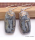 Boucles d'oreilles pendantes Gris beige Jaspe Maligano Bijoux en Jaspe Maligano YM59.9