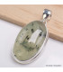 Pendentif oval Prehnite et rutile noir Bijoux en Préhnite LAM49.3