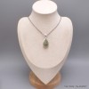 Pendentif goutte Préhnite cabochon et rutile noir Bijoux en Préhnite LAM49.3-a
