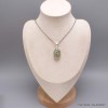 Pendentif oval Prehnite et rutile noir Bijoux en Préhnite LAM49.3