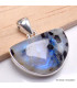 Pendentif Péristérite et tourmaline semi-rond Pendentifs pierres naturelles BK2.8