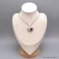 Pendentif Péristérite et tourmaline semi-rond - Pendentifs pierres naturelles