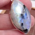 Gros pendentif marquise Pierre de lune bleue Tourmaline - Pendentifs pierres naturelles
