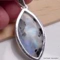 Gros pendentif marquise Pierre de lune bleue Tourmaline - Pendentifs pierres naturelles