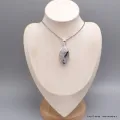 Gros pendentif marquise Pierre de lune bleue Tourmaline - Pendentifs pierres naturelles