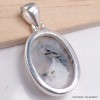 Gros pendentif marquise Pierre de lune bleue Tourmaline 