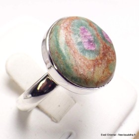 Bague ronde Rubis sur Fuchsite taille 61/62 