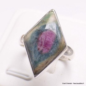 Bague losange Rubis sur Fuchsite taille 61 