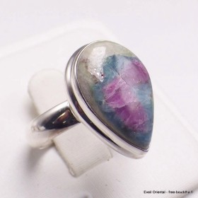 Bague losange Rubis sur Fuchsite taille 56 