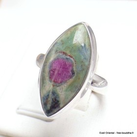 Bague goutte Rubis sur Fuchsite taille 56 