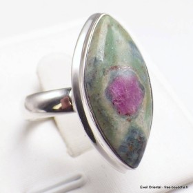 Bague goutte Rubis sur Fuchsite taille 56 