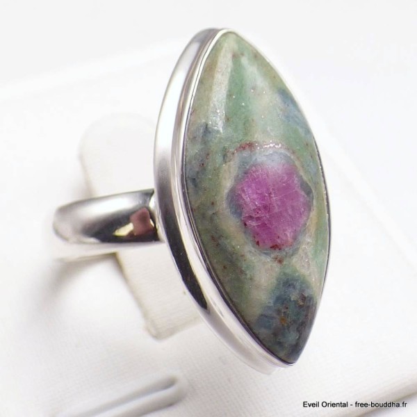 Bague marquise en Rubis sur Fuchsite taille 59 Bijoux en Rubis sur Fuchsite YM2.10