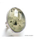 Bague ovale Préhnite et quartz rutile taille 59 Bijoux en Préhnite YM6.3