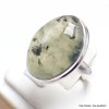 Bague ovale Préhnite et quartz rutile taille 59 Bijoux en Préhnite YM6.3