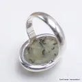 Bague en Préhnite et Quartz rutile taille 59 - Bagues pierres naturelles
