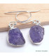 Boucles d'oreilles Tanzanite brute serti clos Bijoux en Tanzanite BK121