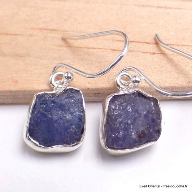 Boucles d'oreilles en Tanzanite brute Bijoux en Tanzanite BK121.2