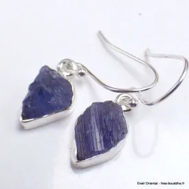 Bijou Boucles d'oreilles en Tanzanite brute - Bijoux en Tanzanite